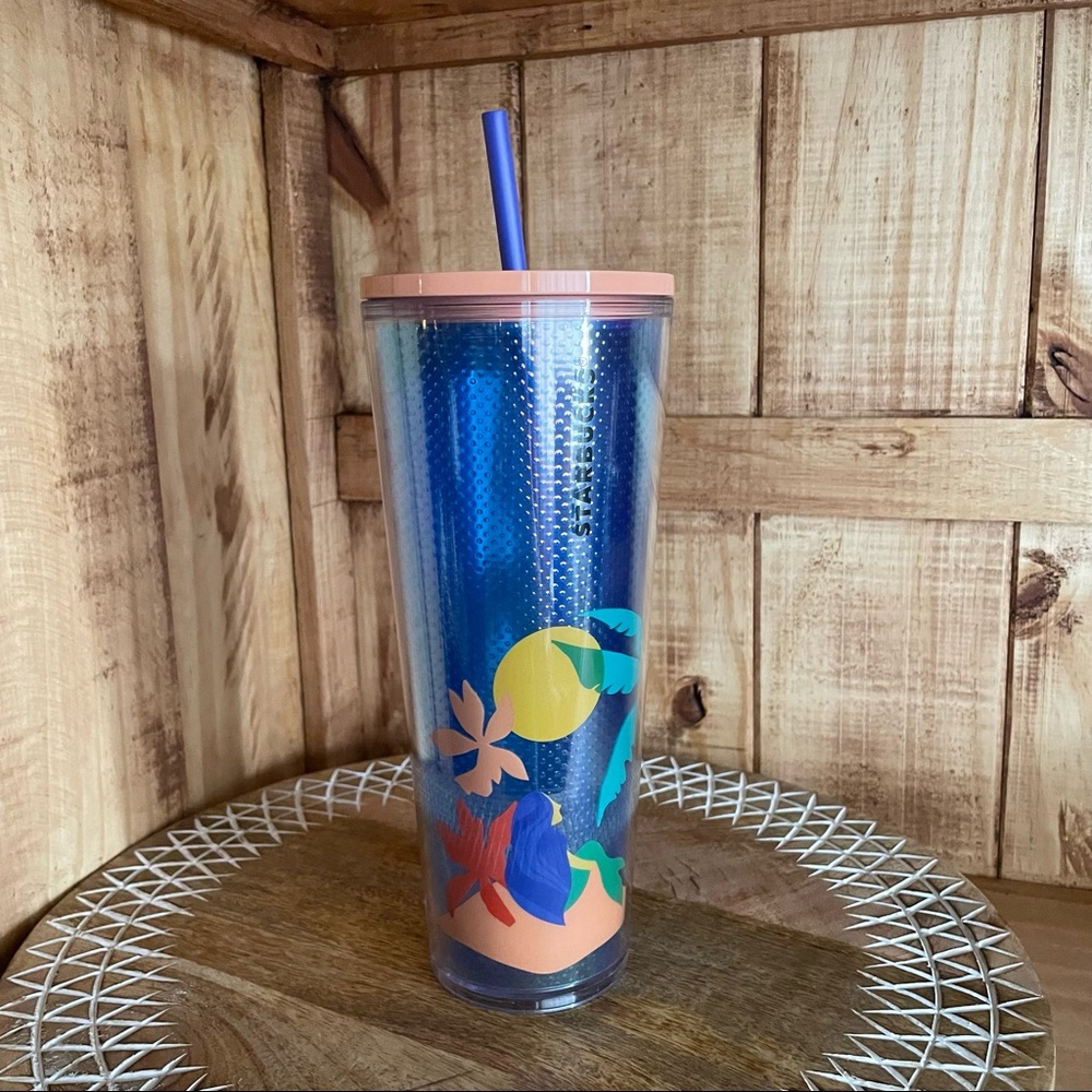 NWT Starbucks summer 2020 tropical 24 ounce Venti Tumbler. Mermaid island blue